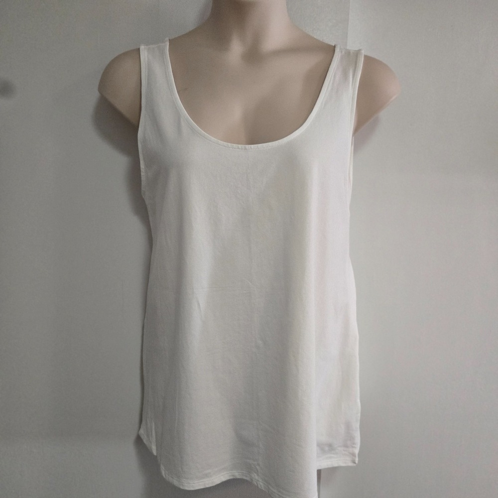 J. Jill Plus Size‎ 4X White 100% Cotton Scoop Neck Sleeveless Tank Top NWOT